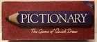Vintage Pictionary Game Red Box Quick Draw Blue Pencil Updated Milton Bradley