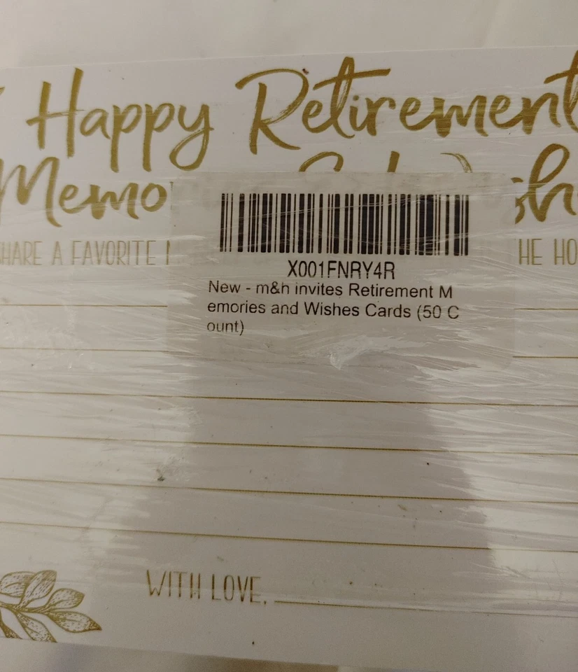 Retirement Invitations Memories and Wishes Cards (100 Total) NOS 2 Sets M & H - Image 2 of 4