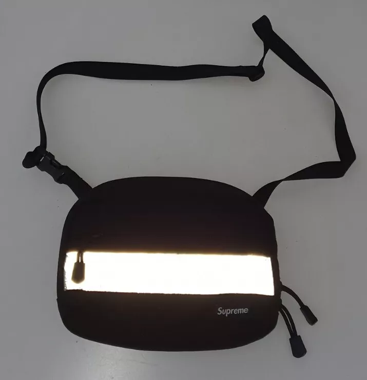 FW14 Supreme Signalfarbe Schwarz Schultertasche Cordura Stoff Kiste Logo Rare