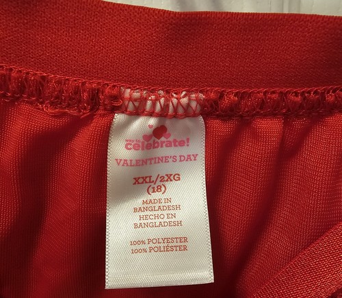 Dance Celebrate NWT Girl's Mesh layered skirt size 2X(18~Red/metallic hearts - Picture 5 of 7
