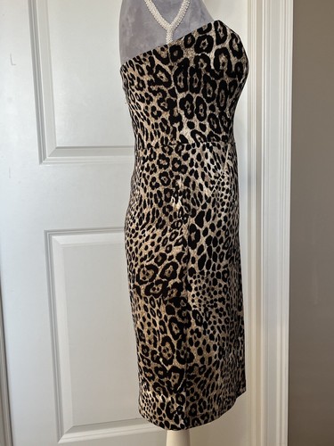 NWT B. Darlin Sz 9/10 Strapless Leopard Animal Print Mini Party Cocktail Dress - Picture 6 of 10