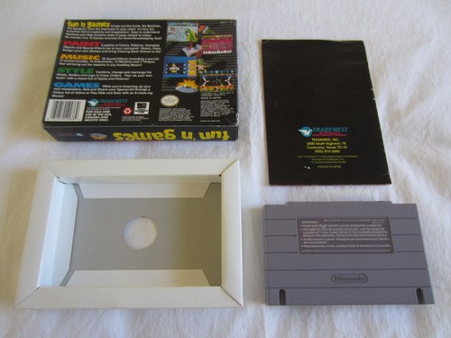 Fun 'n Games (SNES) Super Nintendo CIB Complete Box 1994 Tradewest RARE - Picture 2 of 19