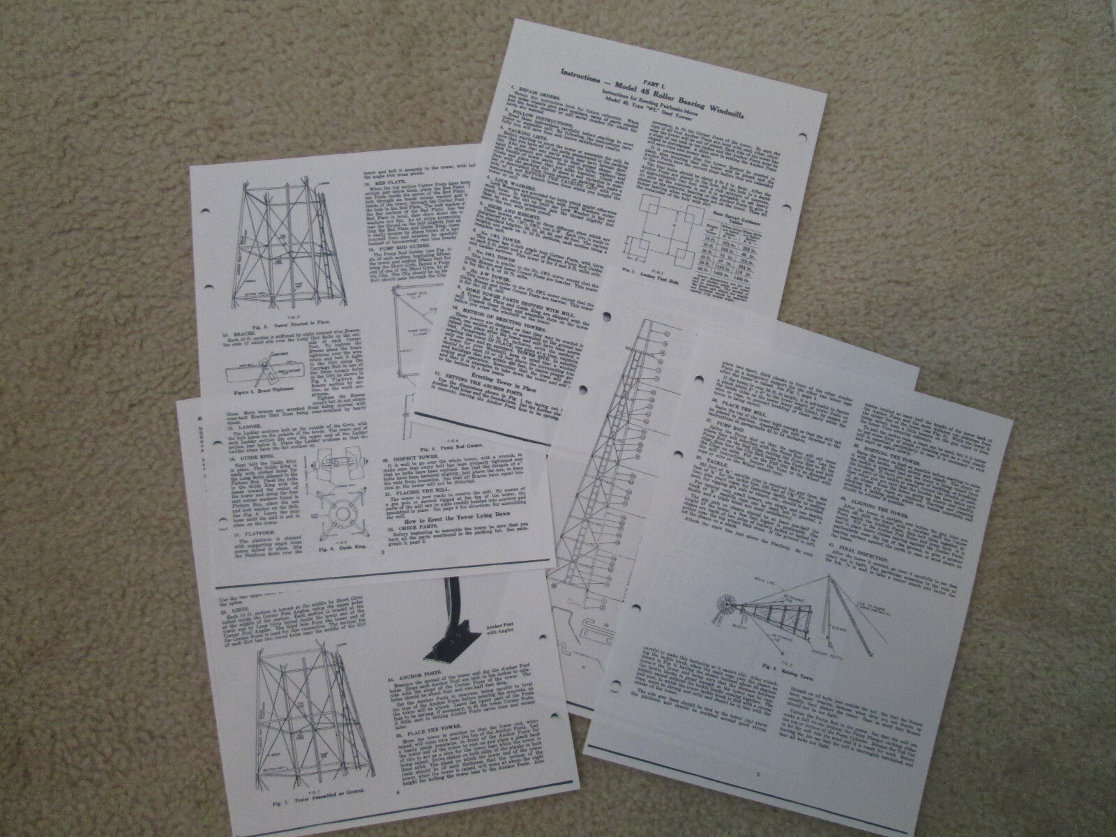 Fairbank Morse WL Steel Windmill Tower Erecting Instructions & Tower