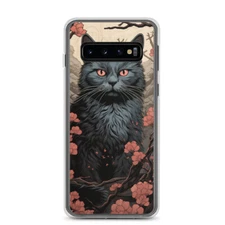 Ukiyo-e Style Gray Cat Samsung Cell Phone Case