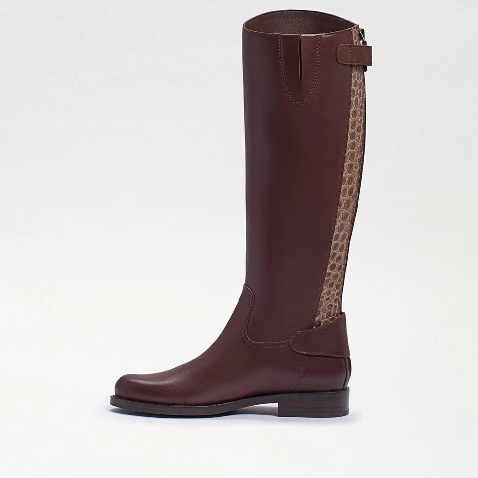 Botas hasta la rodilla Sam Edelman Mikala Terazzo de cuero marrón tacón alto Foto 4 de 4