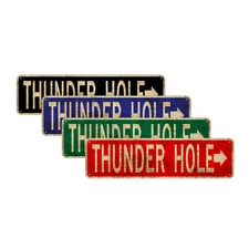 Thunder Hole Right Arrow Vintage Sign| Mount Desert Island Street Décor Sign