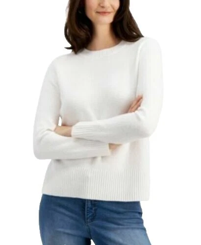 Charter Club Polyester White Sweaters for Women