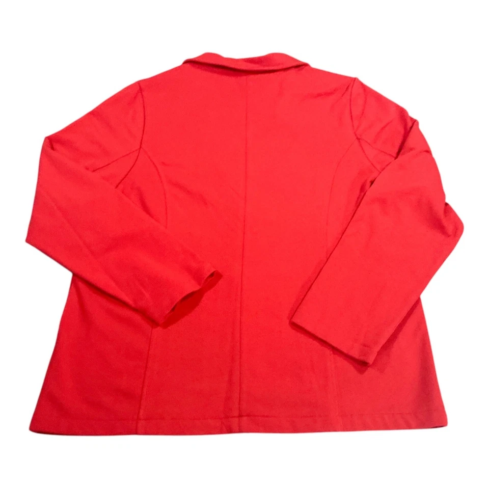 Chaqueta Isaac Mizrahi LIVE Mujer XL Rojo Terry Blazer Trébol Solapa Todos los Días Foto 3 de 4