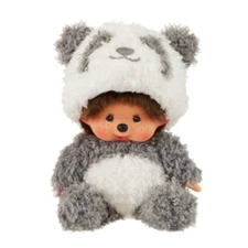 Monchhichi Plush #  Panda Grey Size S Sekiguchi Dolls & Toy Stuffed Animals Gift