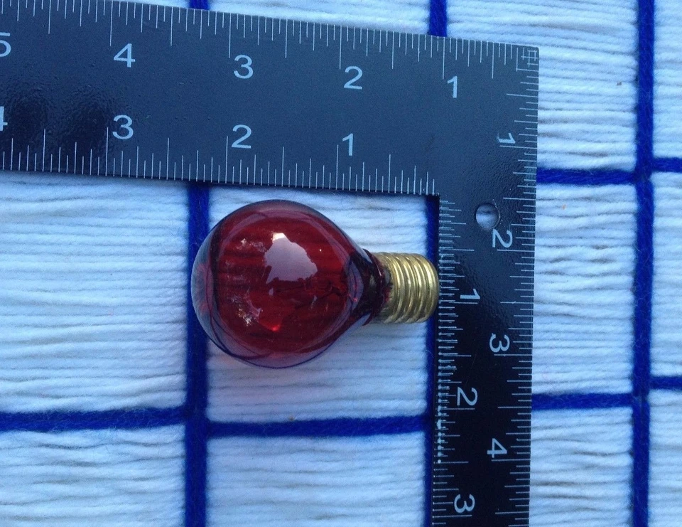 BOX of 25 new Red C9 base Round Christmas S11 LIGHT BULB 130V globe 10W RED E17 - Image 2 of 3