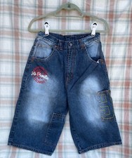 Rocawear La Familia Vintage Embroidered Denim Shorts Boy's Size 18