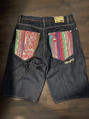 Short En Jean Homme Coogi Authentique - Taille 36 - Bleu Multicolore - Occasion Très Bon état
