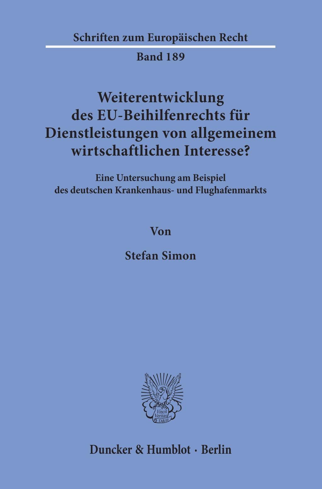 Weiterentwicklung Des Eu-beihilfenrechts Für Dienstleistungen Von