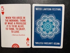 MARCUS AURELIUS  FIVE OF HEARTS swap /playing card