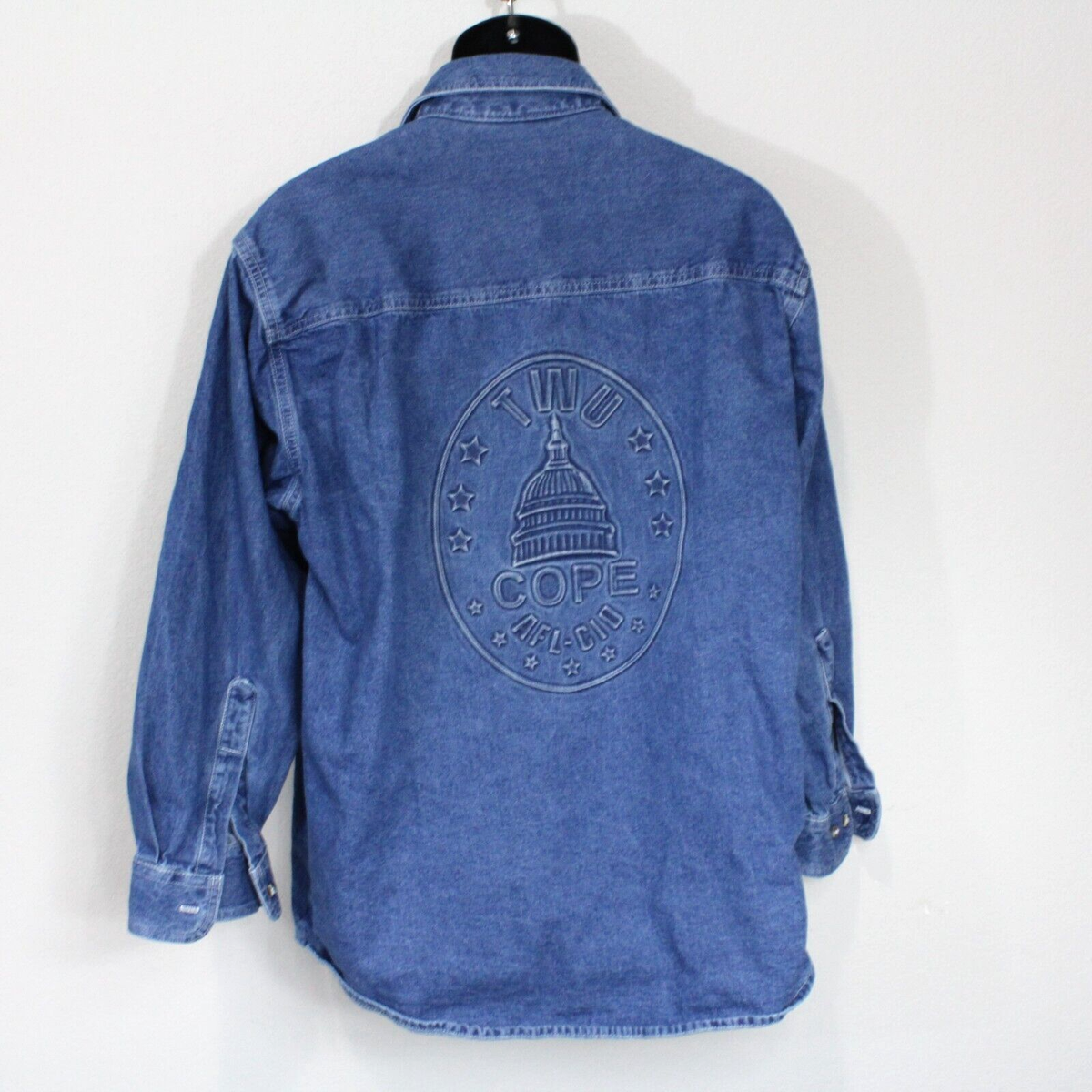 ジャケット・アウター Denim Embroidered Soutien-collar Coat New Identity Jean Jacket Womens Size S Embroidered Button Up