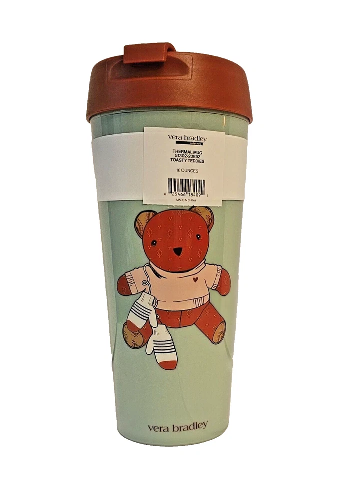 Taza de viaje térmica Vera Bradley 16 oz en peluche tostado Foto 2 de 4