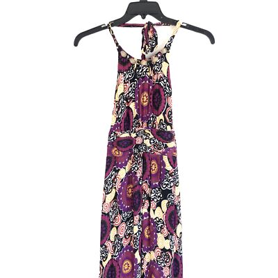 robbie bee halter dress Sz 6 Floral Sleeveless Maxi Vintage embroidery work suit