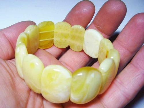 Luxus Bernstein Armband Natürlicher baltischer Bernstein weiße Stücke ein... - Bild 2 von 12