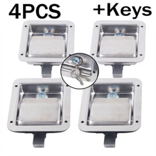 4x Stainless Steel Folding T Handle Lock Latch for Truck Trailer Caravan Toolbox