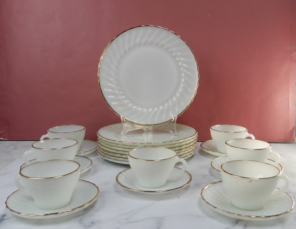 23 Piece Anchor Hocking Golden Shell Dinnerware | eBay