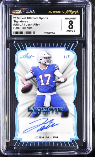 2024 Leaf Ultimate Sports Signatures - Josh Allen - SSP #4/5 - CGC 8, JSA Auto 