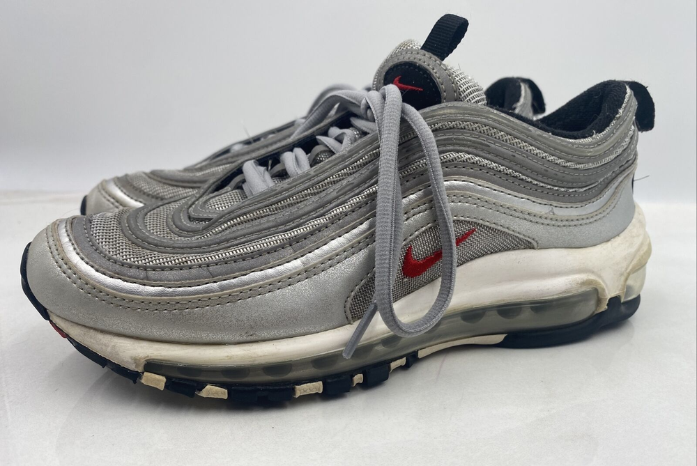 Nike Air Max 97 Silver Bullet GS Metallic Red Womens Size 7.5 918890-001