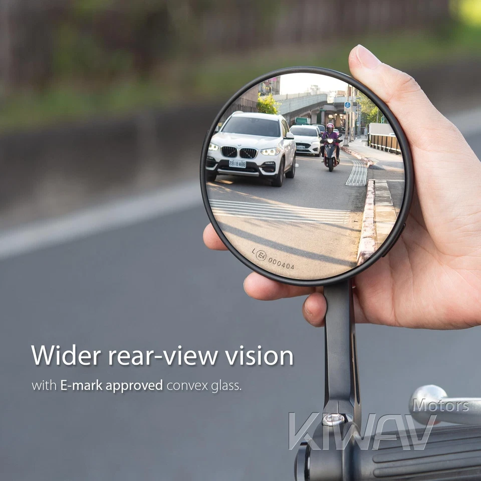 Espejos retrovisores Missie redondos negros para Triumph Daytona 955i/600/650/675/675R Foto 4 de 4