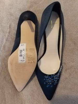 dark navy satin shoes