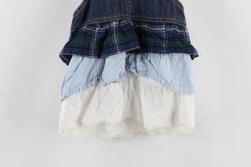 Vintage OshKosh B'Gosh Baby Size 12 Months Denim Ruffled Overalls Bibs Dress - Picture 11 of 11