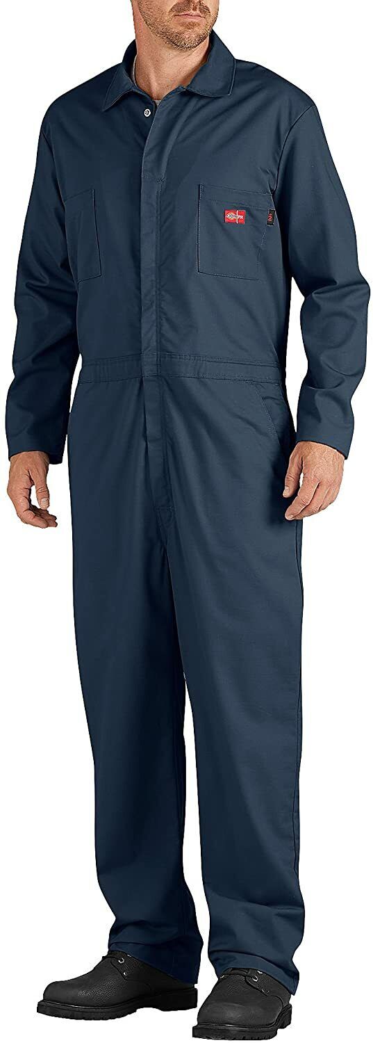 Time sale Dickies Mens Coveralls Blue Cheap super special price Size Medium Flame Long Resistant S M