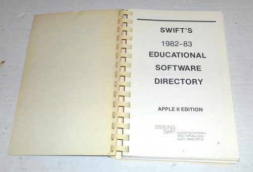 VTG Swift's 82-83 Educational Software Directory Apple II Edition Spiral Bound - Afbeelding 4 van 9