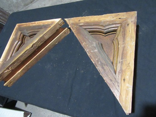 ~ PAR DE MÉNSULAS ANTIGUAS DE ROBLE GÓTICO ~ 16 x 14 ~ SALVAMENTO ARQUITECTÓNICO - Imagen 8 de 10