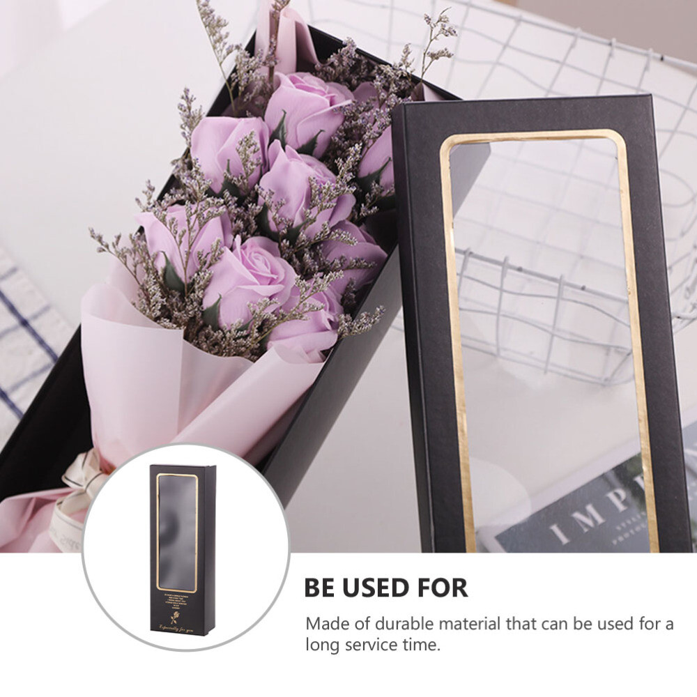 2 Pcs Wedding Anniversary Gift Flower Bouquet Holder Box Card Boxes