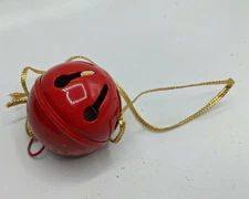 LARGE RED SLEIGH BELL XMAS TREE ORNAMENT POLAR EXPRESS PROP STYLE VTG
