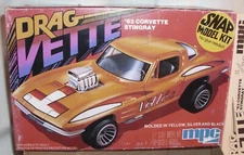 MPC DRAG VETTE 63 CORVETTE STINGRAY MODEL KIT BUILT UP WITH BOX