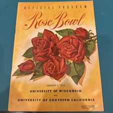 1953 vintage college football program Rose Bowl Wisconsin vs USC