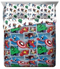 Marvel Avengers "Fighting Team" Kids Reversible Bed Set-AB08LYY13G64