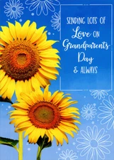 Designer Greetings Closeup of Two Large Yellow Sunflowers Grandparent's Day Card