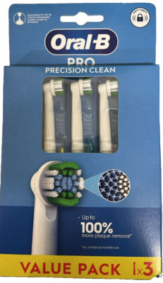 Oral-B PRO Precision Clean weiße Bürstenköpfe. 3er-Pack. Adaptive X-förmige Borsten