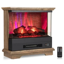 27" Electric Fireplace Heater Freestanding 1400W Remote Control Heating Function