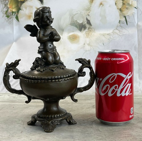 Bronze Skulptur Mystische Putten Engel Schmuck Box Detailliert Klassisch Deal - Bild 2 von 7