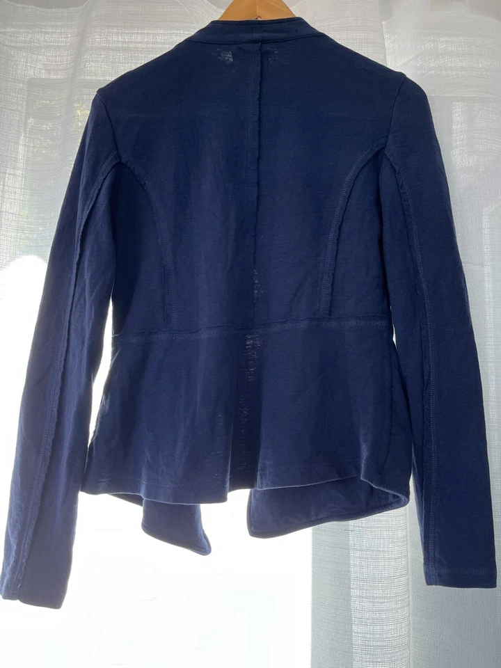 Caslon Drape Collar Open Front Knit Blazer Women Blue Size XS PreOwned - Image 3 of 3