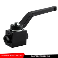 1x Brake Line Lock Shut Off Valve 1/8" NPT Billet Valve Aluminum BLK US