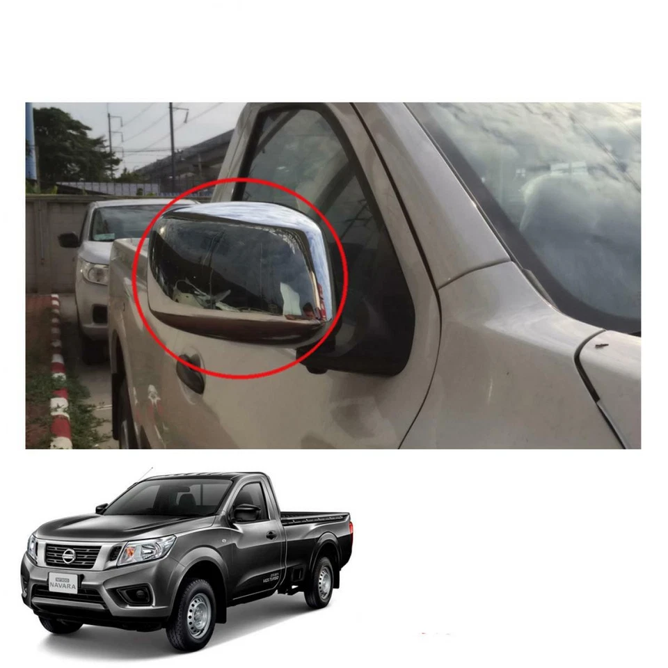 15Set Side Mirror Cover Chrome 2 Dr Single Cab For Nissan NP300 Navara 2015 2017 Foto 3 de 4