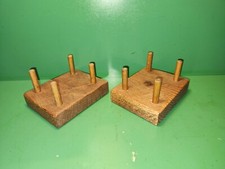 2 Duck Decoy Stands Rustic Look 1 1/2" Pegs Rough Cut Pine Special Walnut Stain