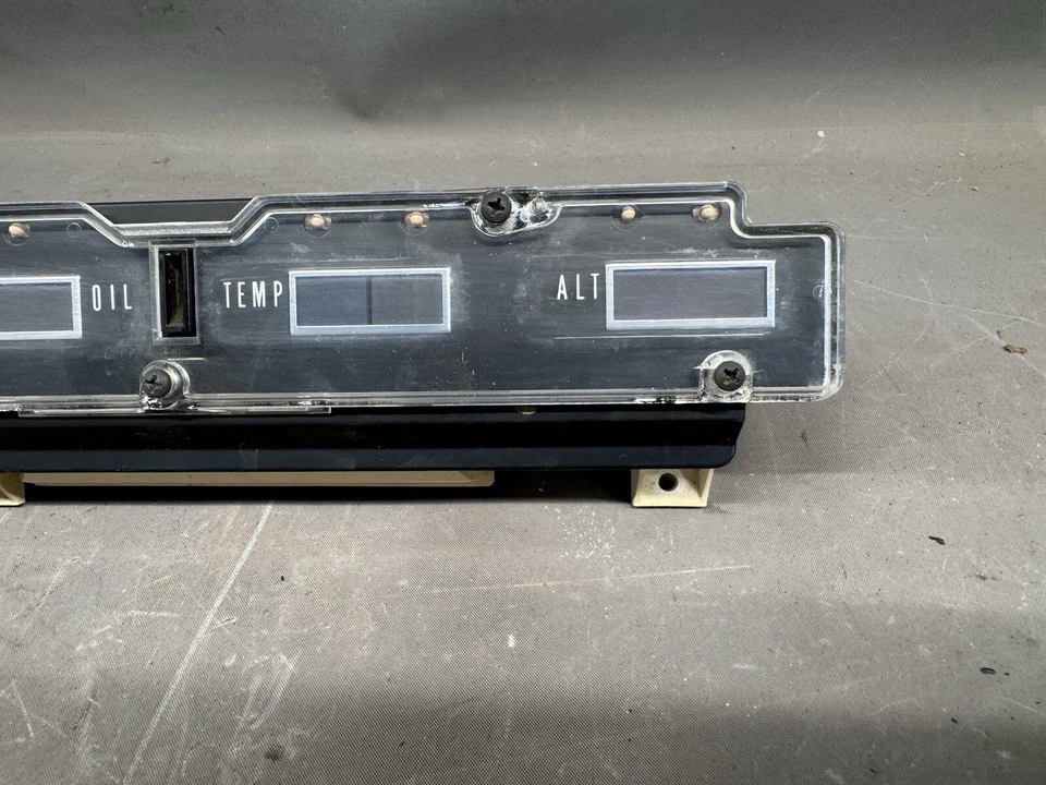 1967 Ford Galaxie Fuel Gas Gauge Dash Oil Temperature Lens Trim Amp Alternator - Image 4 of 4
