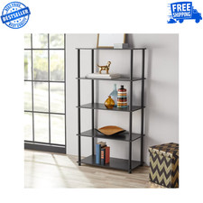 Mainstays No Tools 5-Shelf Bookcase, True Black Oak