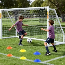 NAIZEA Soccer Goal Backyard, Folding Weatherproof HPVC Soccers Goal w/Soccer Net