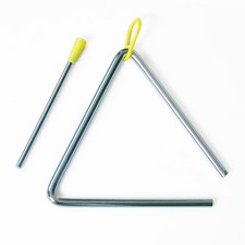 9 Inch Rhythm Steel Triangles Percussion Instrument With Striker 5 PCS