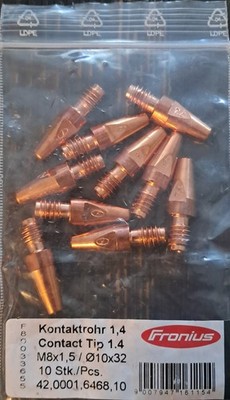 Fronius Weld Tips Kontaktrohr 1,4 Contact Tip 1.4 M8x1,5/ Ø10x32 42,0001,6468,10